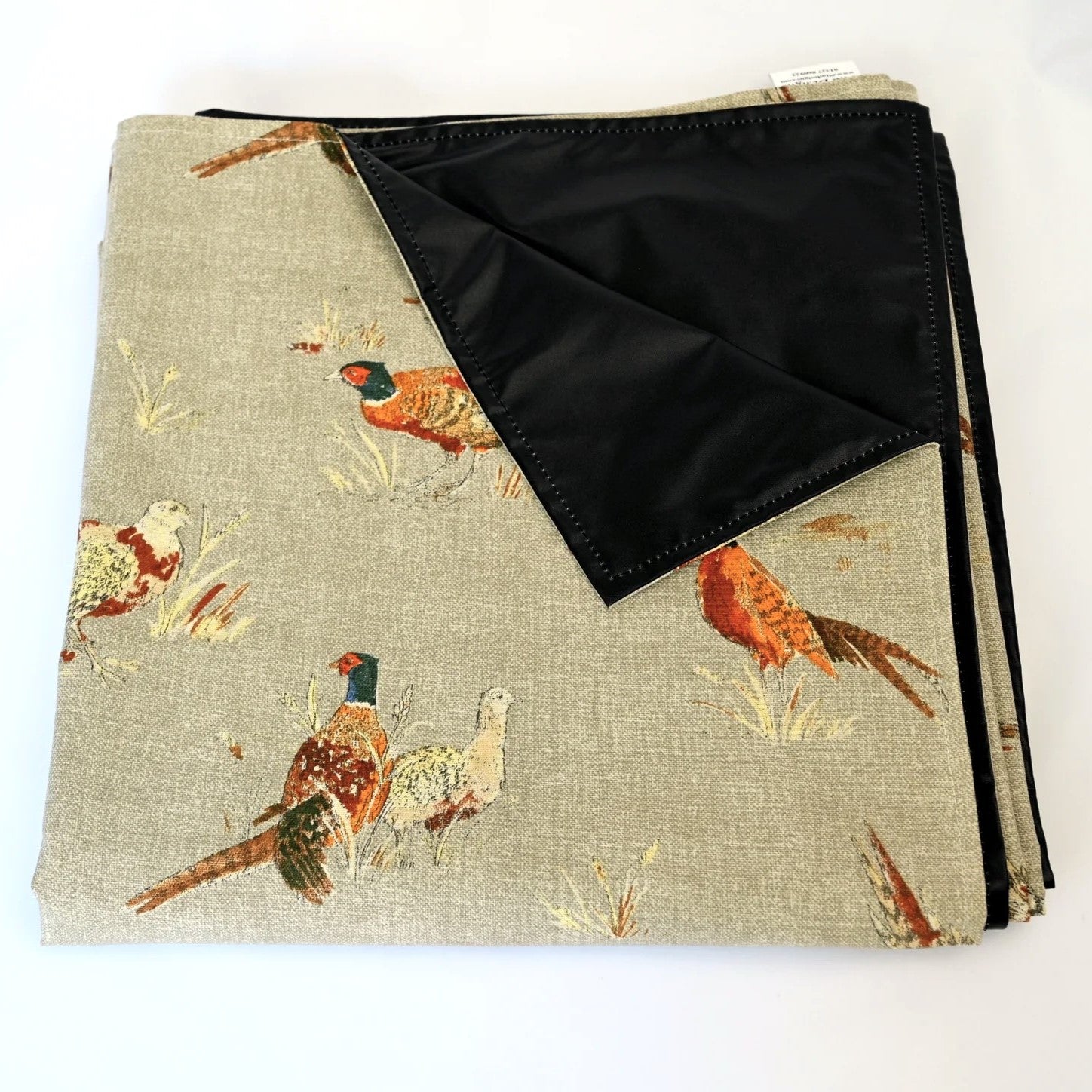 pheasant picnic rug folded up