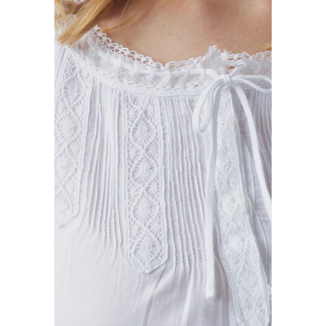 close up of details in the bodice