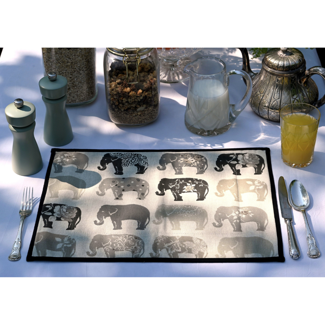 Placemats, Grey Elephants
