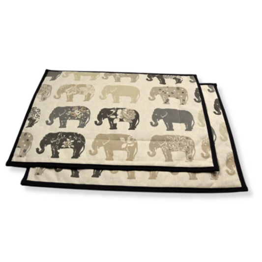 Placemats, Grey Elephants