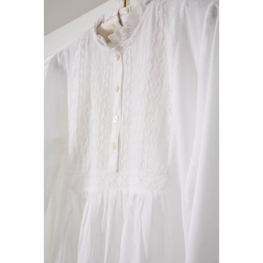 close up of bodice details