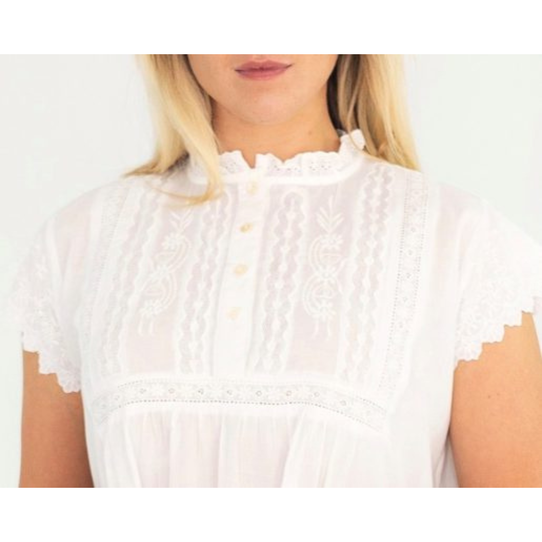 close up of bodice details