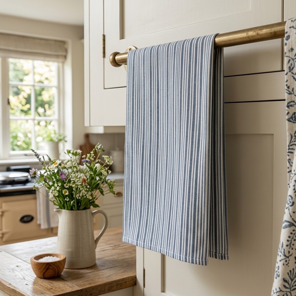 Cotton Tea Towel, Sea Stripe