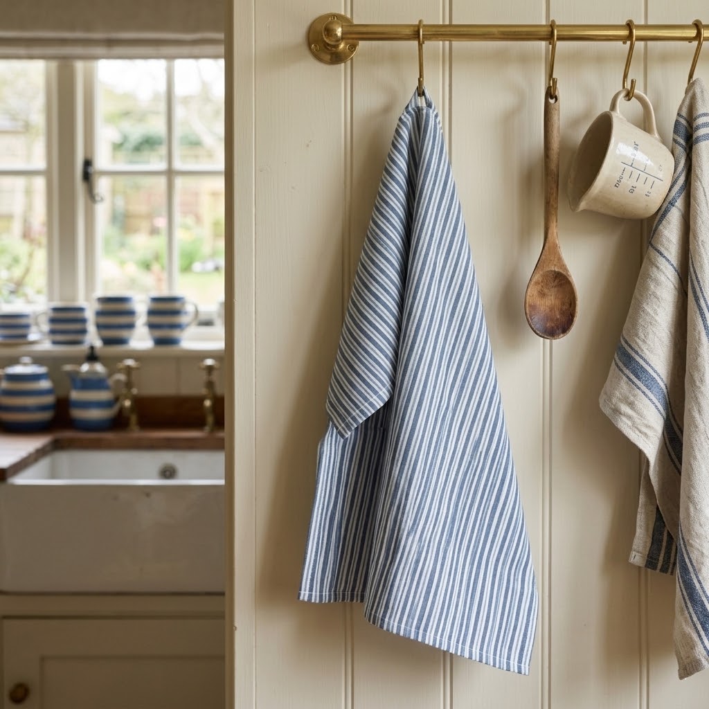 Cotton Tea Towel, Sea Stripe