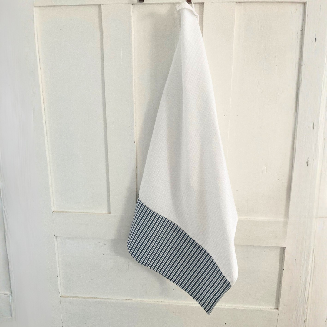 Waffle Hand Towel, Sea Stripe