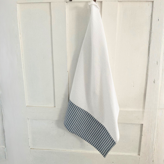 Waffle Hand Towel, Sea Stripe