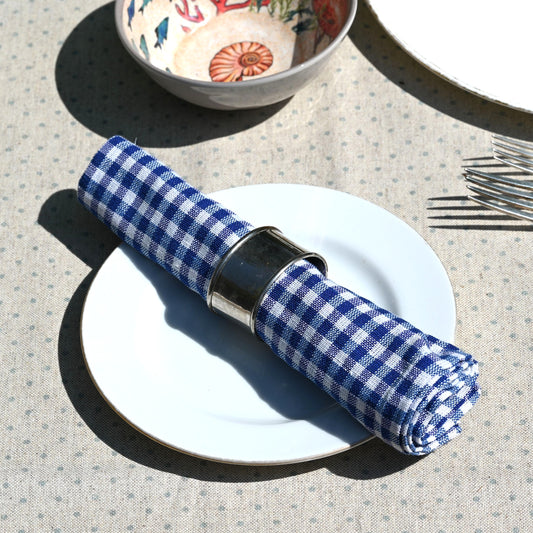 Napkins x 4 - Blue Gingham