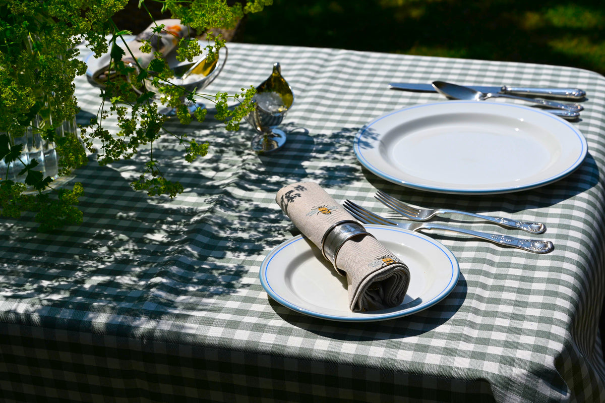 Tablecloth, Green Gingham (wipe and wash) in 5 sizes