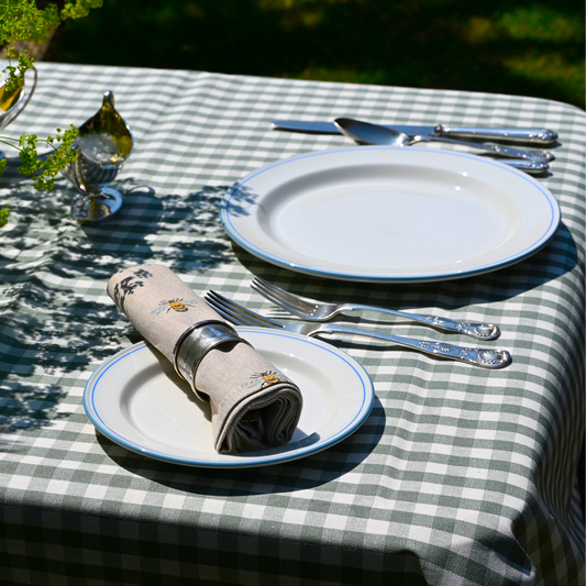 Tablecloth, Green Gingham (wipe and wash) in 5 sizes