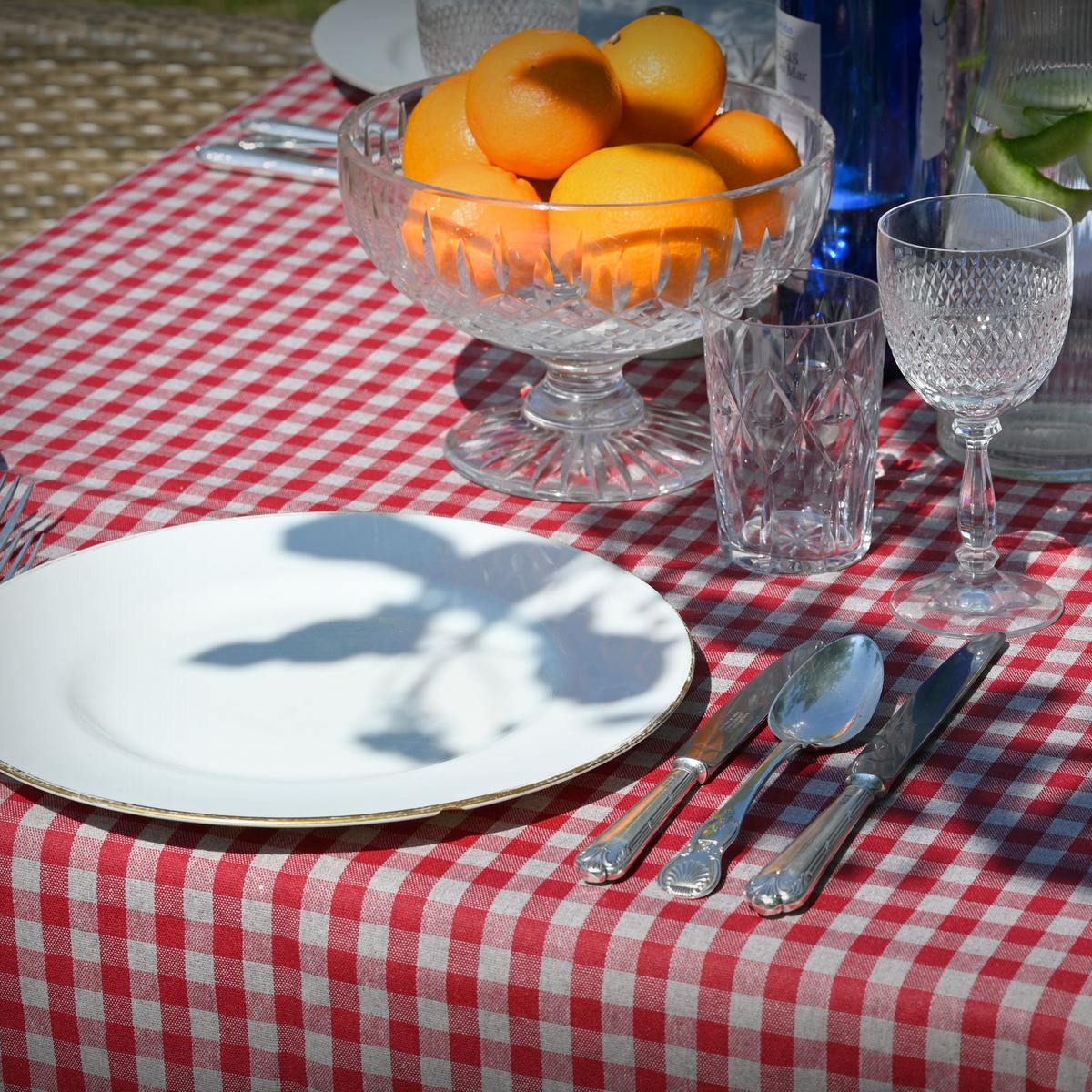 Tablecloth, Red Gingham (wipe and wash) in 5 sizes
