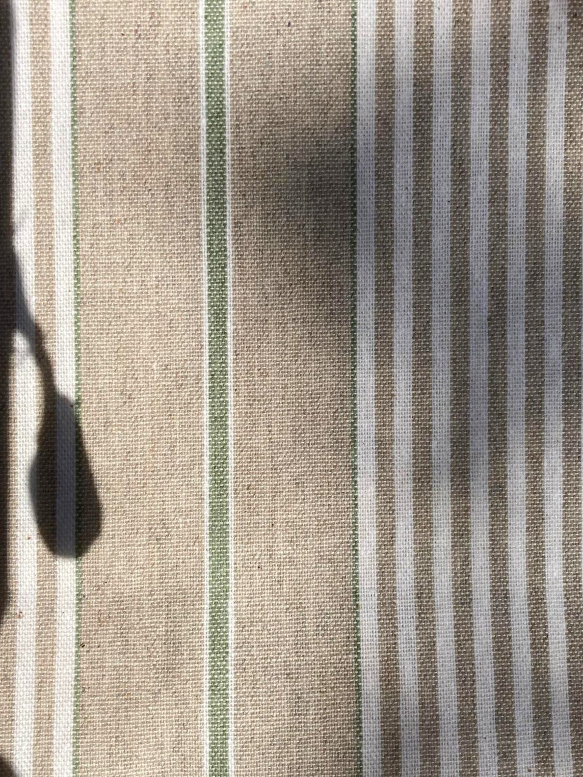 closer look at french green stripe