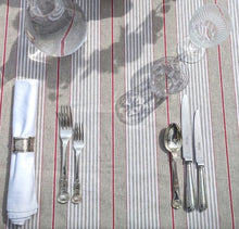 Load image into Gallery viewer, Tablecloth, French Red Stripe (wipe and wash) in 5 sizes
