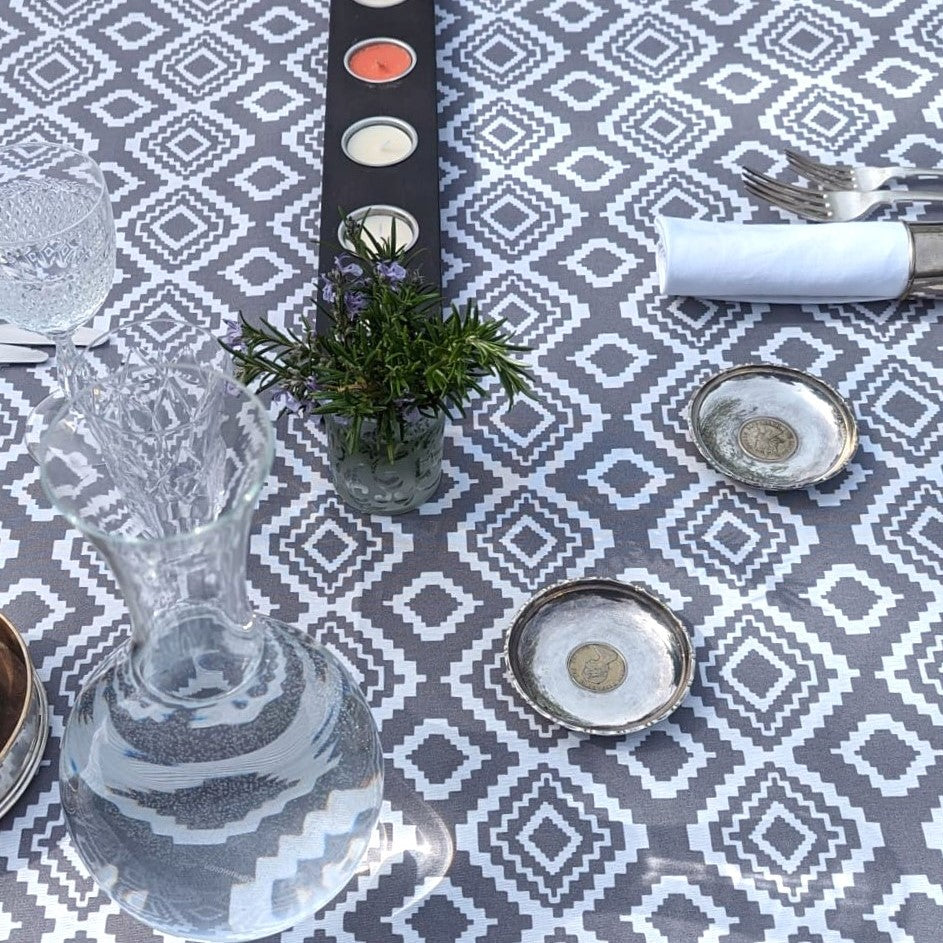 Tablecloth, Grey Pattern (wipe and wash) in 4 sizes