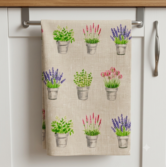Cotton Tea Towel - Herb Garden