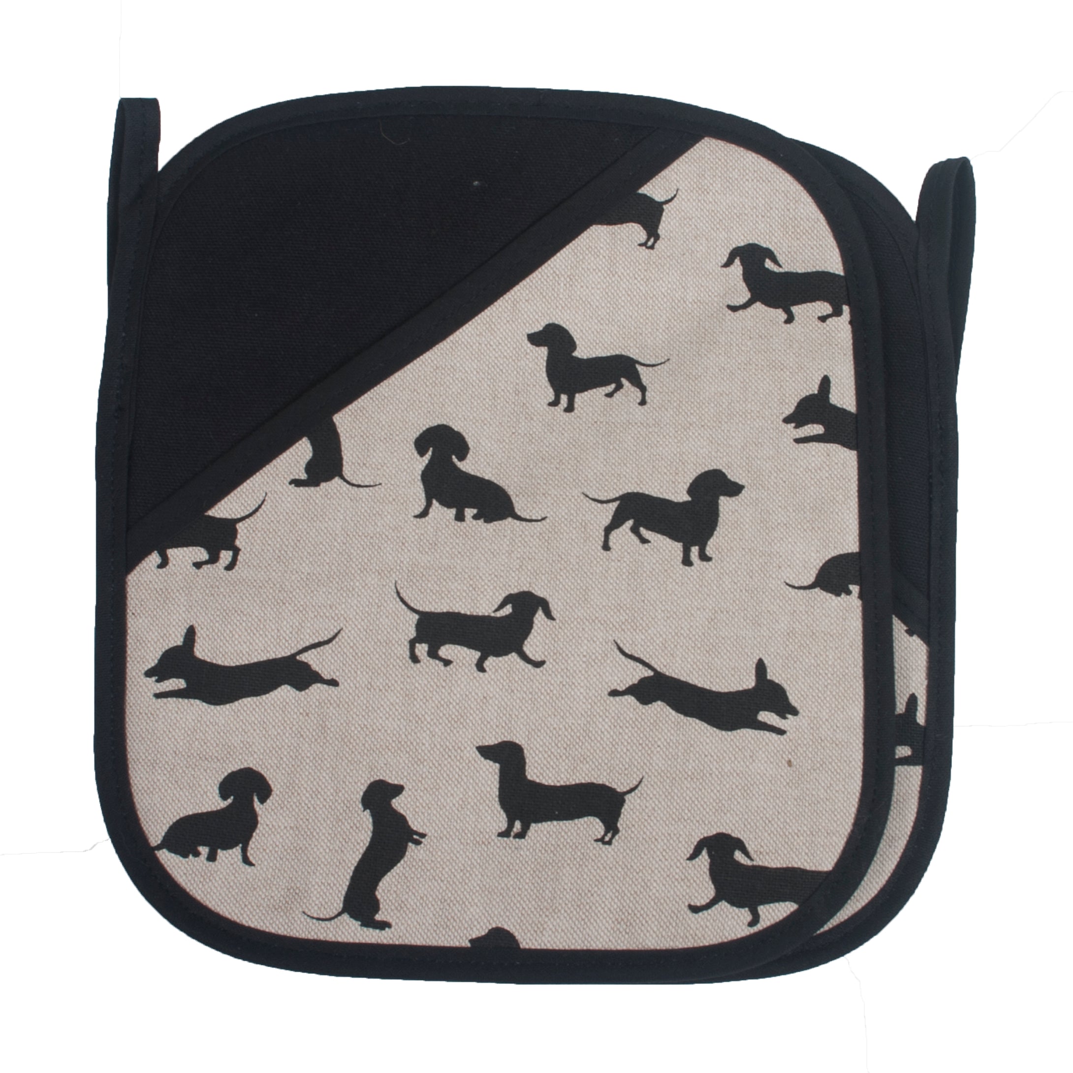 Oven Grippers, Black Dachshund (pair)