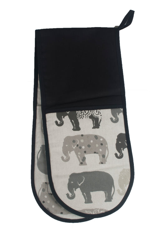 grey elephant design oven gloves