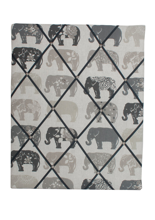 grey elephant notice board on white background