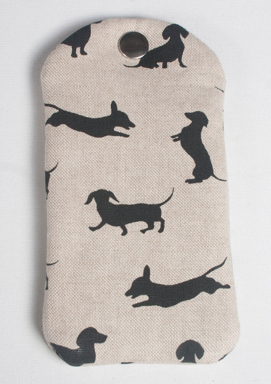 black dachshund glasses case