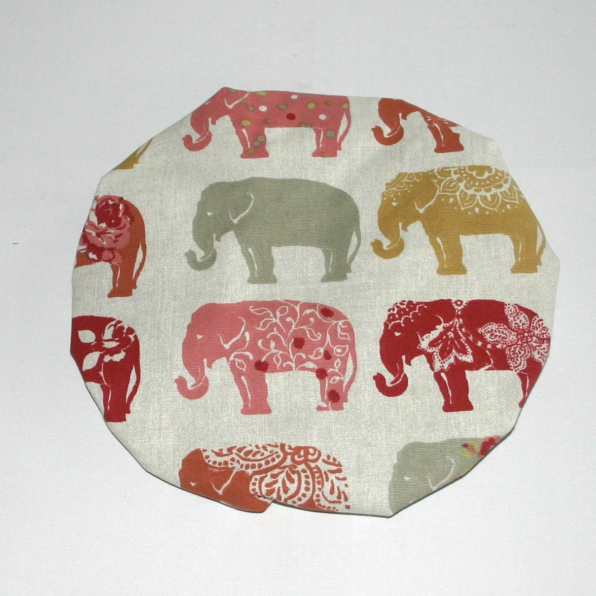 shower hat in spice elephant design
