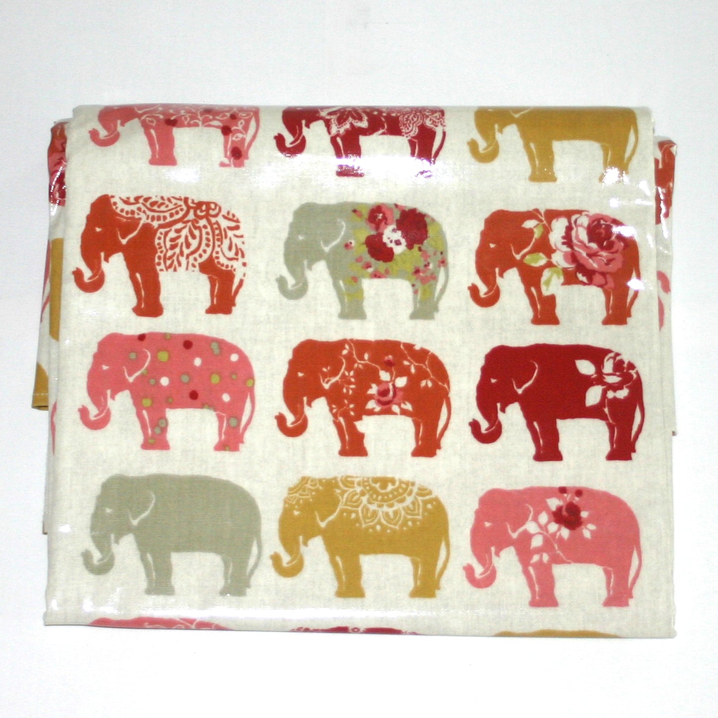 Tablecloth, Spice Elephant, in 5 sizes, Wipe Clean Oilcloth