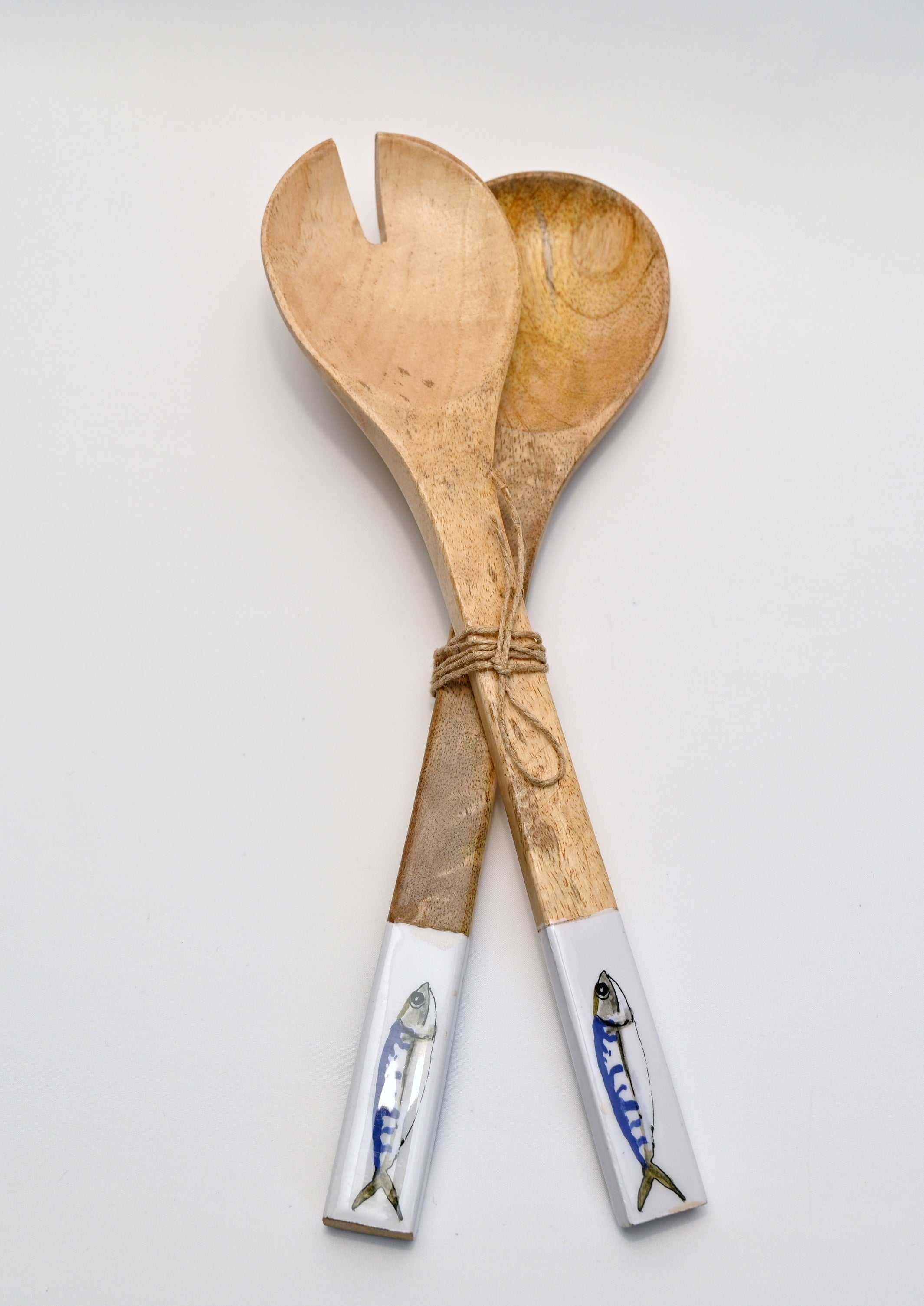Mango wood Salad Servers, Mackerel