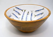 Load image into Gallery viewer, Mango Wooden salad bowl, Mackerels
