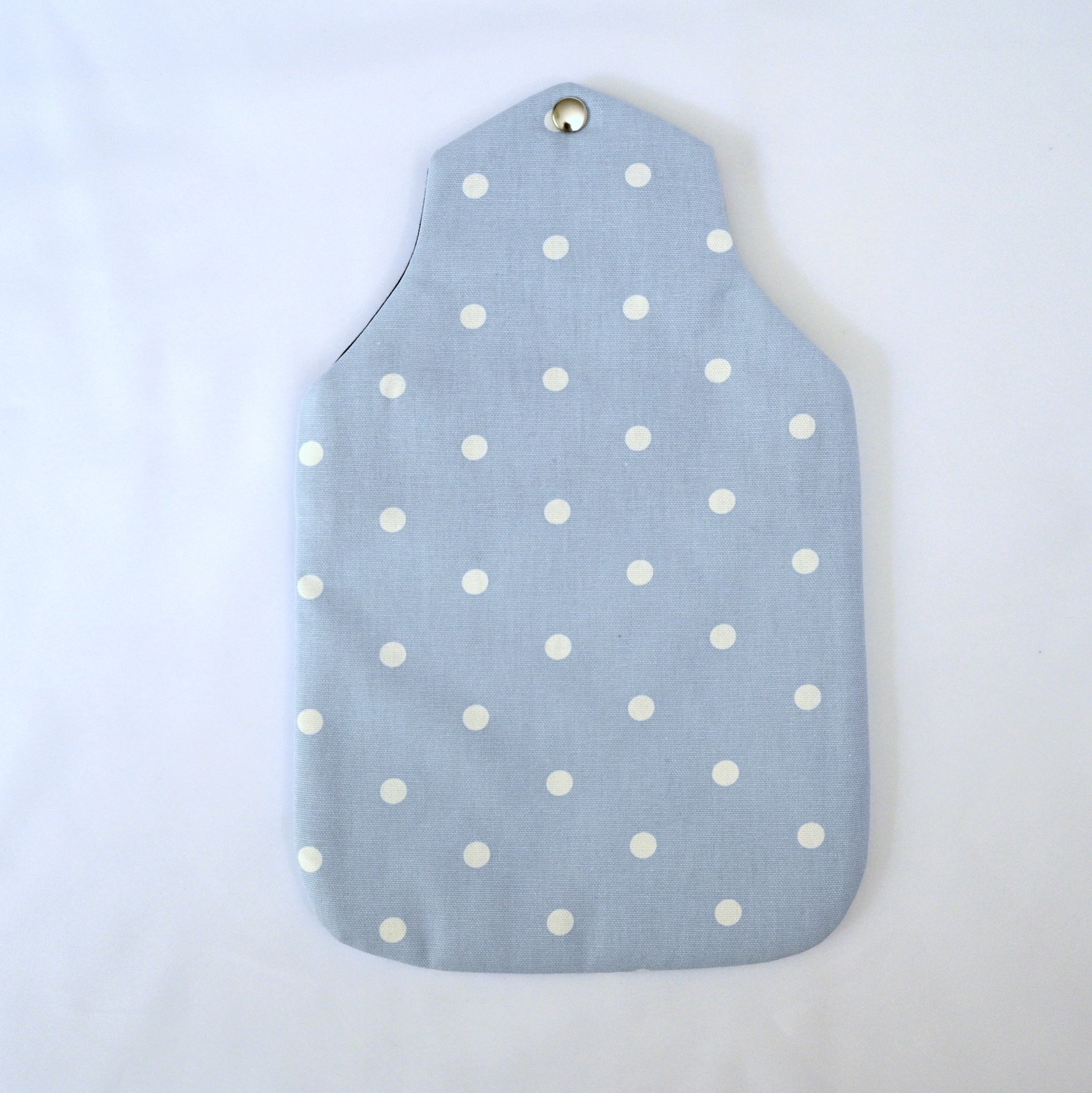 Padded Cotton Hotwater Bottle Cover, Blue Spots