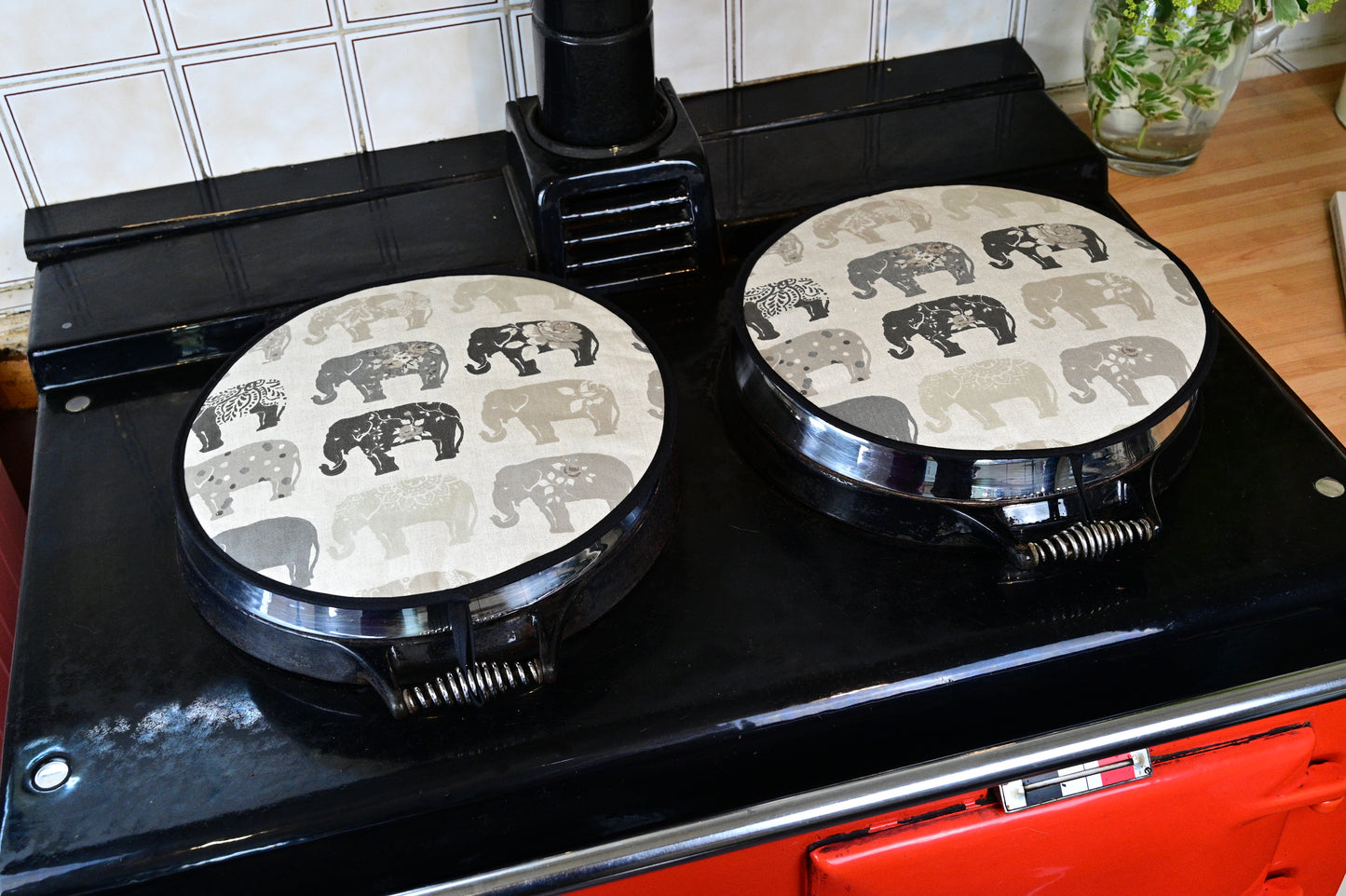 Loop Aga Tops, Range/Hob Covers, Grey Elephant pair