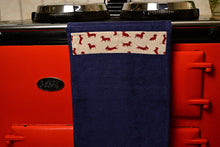 Load image into Gallery viewer, Hand Roller Towels, Red Dachshund, Green, Navy Blue or Black Towel
