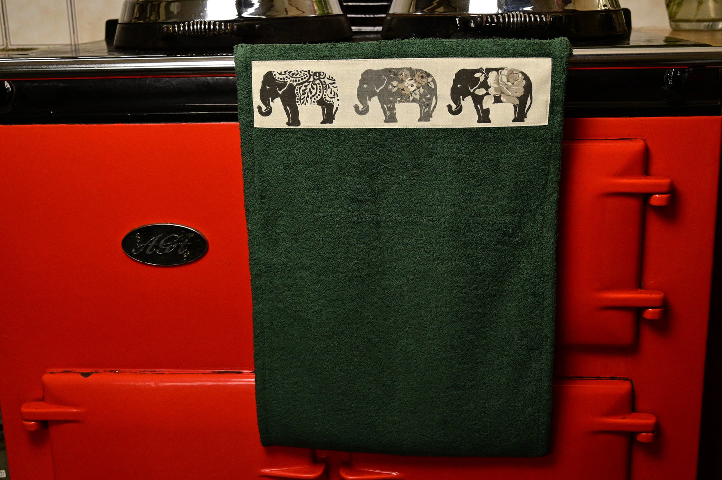 Hand Roller Towels, Grey Elephants