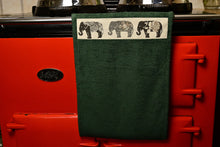 Load image into Gallery viewer, Hand Roller Towels, Grey Elephants, Black, Green or Navy Blue Towel
