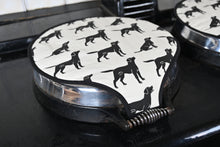 Load image into Gallery viewer, Magnetic Aga Tops, Range Covers, Chef Pads, Hob Covers, Black Labrador pair
