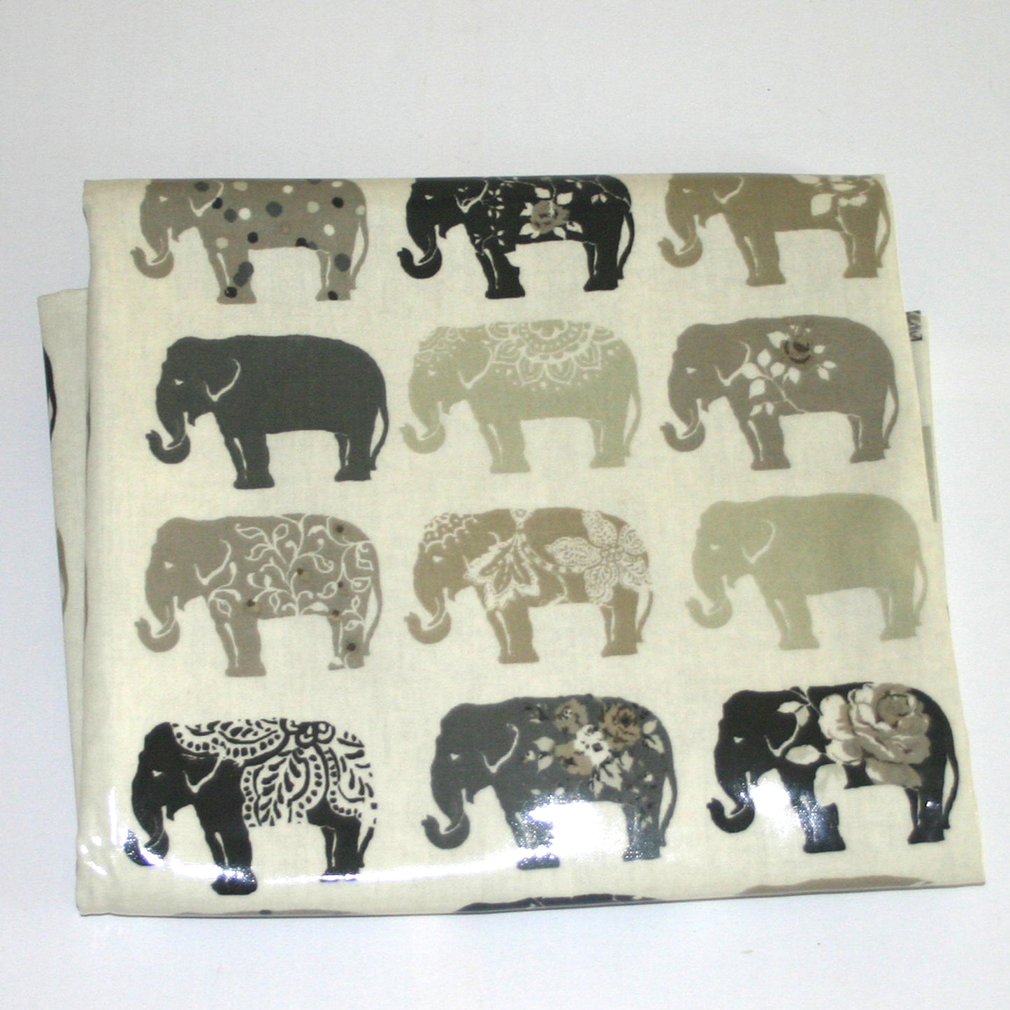 Tablecloth, Grey Elephants, in 5 sizes, Wipe Clean Oilcloth