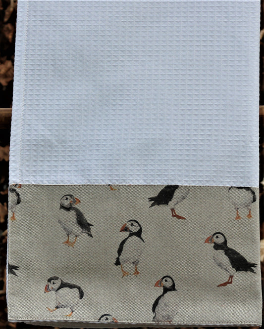 Waffle Tea Towel, Puffin