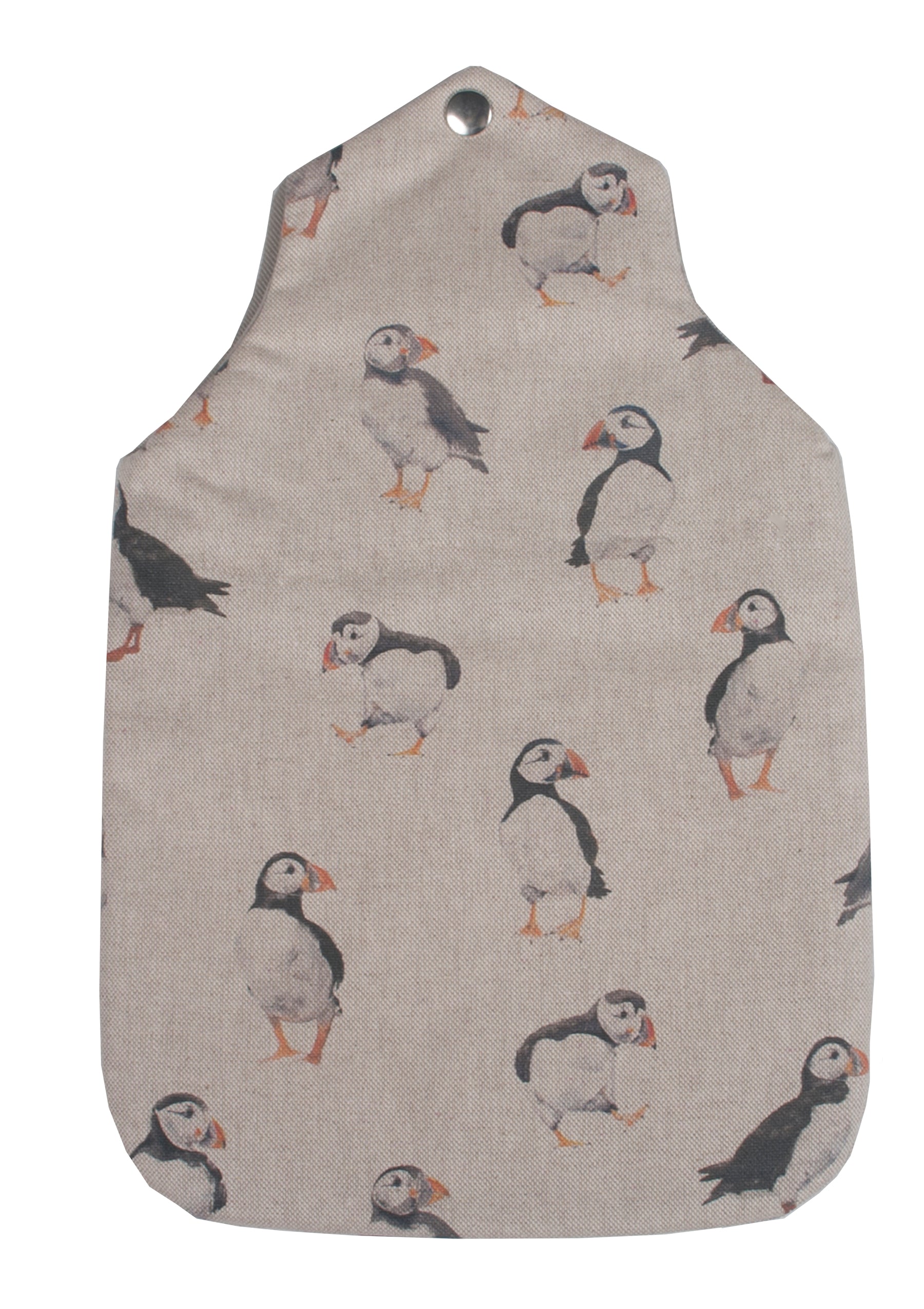 Padded Cotton Hot Water Bottle Cover, Puffin
