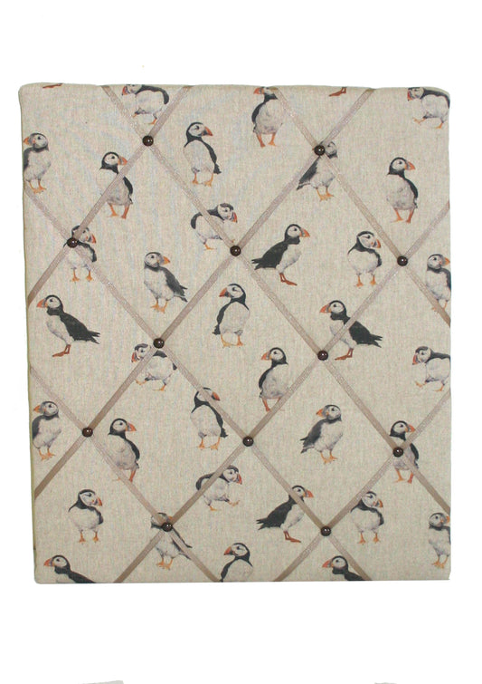 puffins notice board on white background