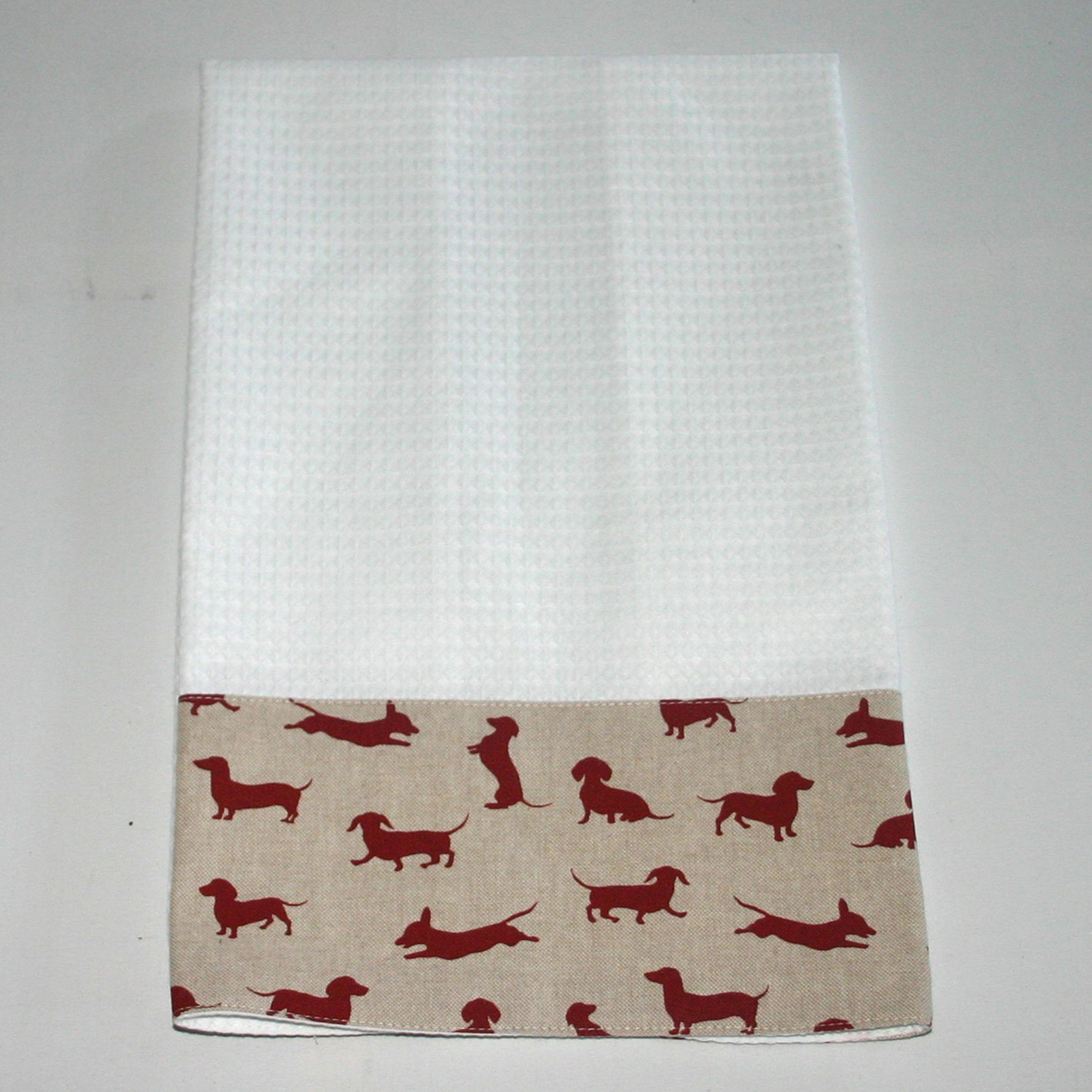 Waffle Tea Towel, Red Dachshund