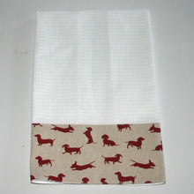 Load image into Gallery viewer, Waffle Tea Towel, Red Dachshund
