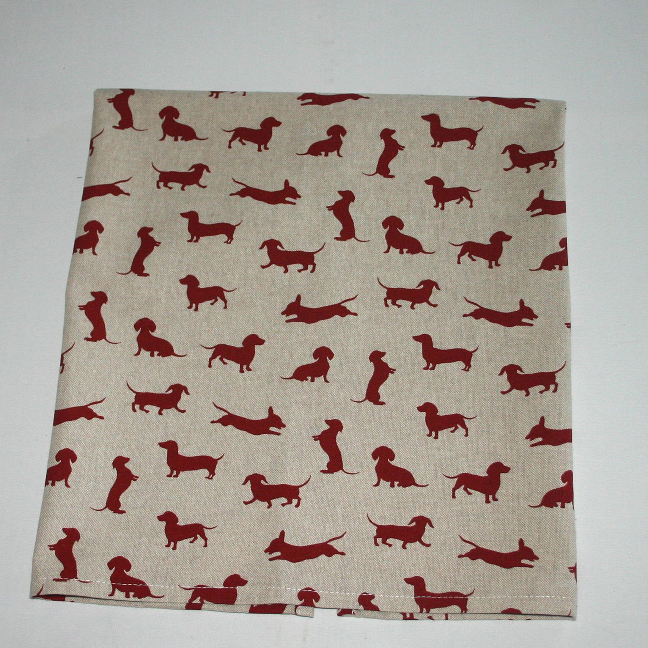 Cotton Tea Towel, Red Dachshund