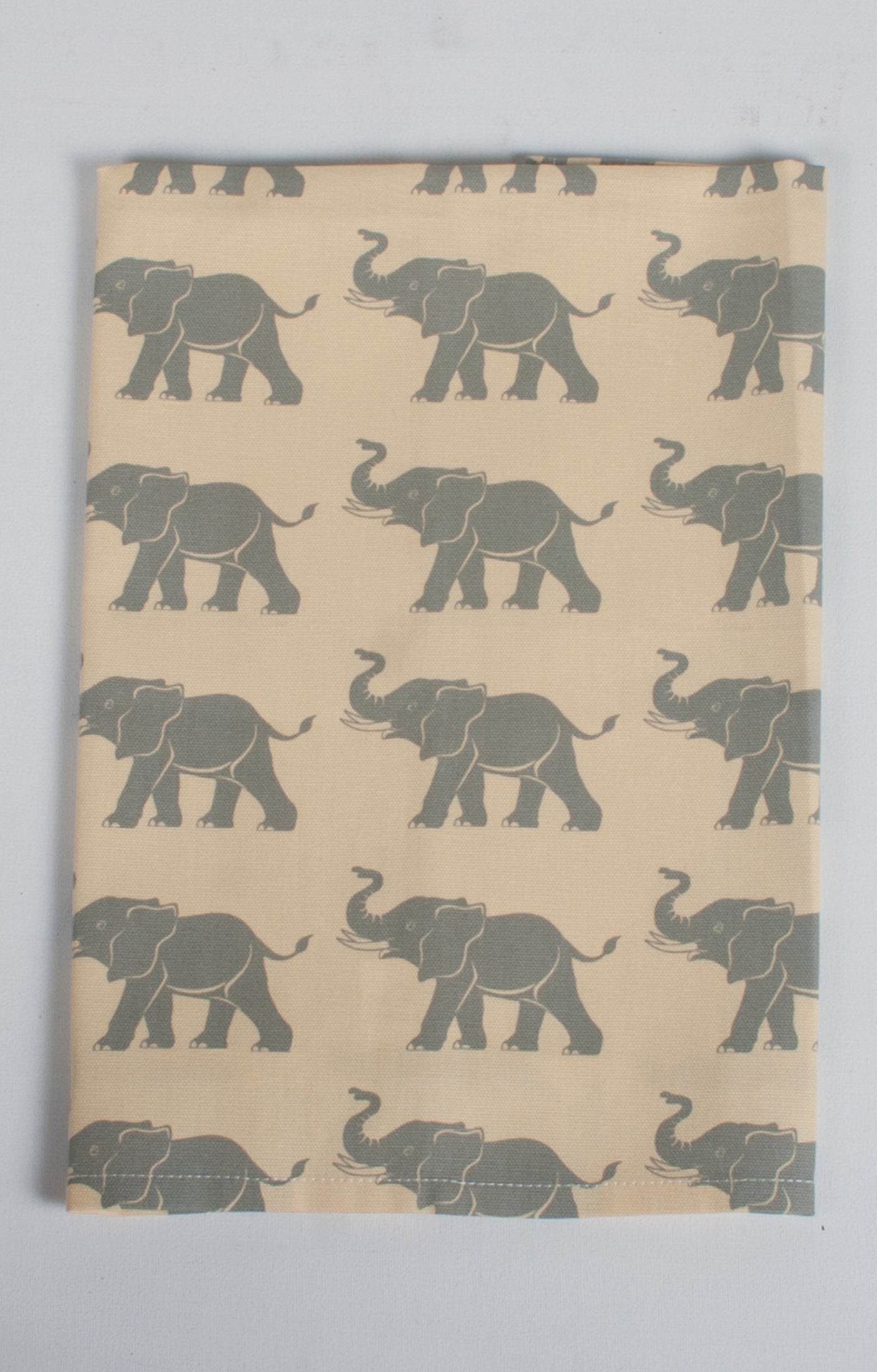 Cotton Tea Towel, Yellow Elephants