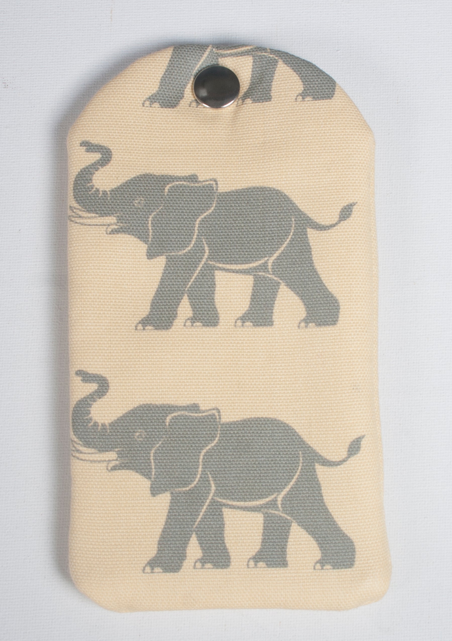 glasses case in yellow elephants design