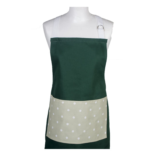 Apron, Green with green spot pocket