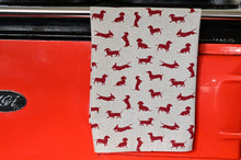 Load image into Gallery viewer, Cotton Tea Towel, Red Dachshund
