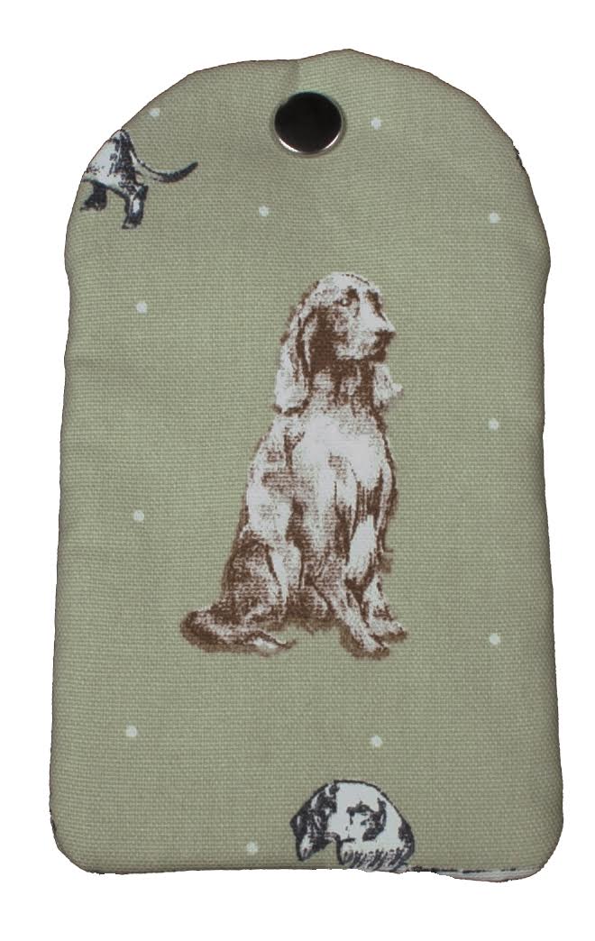 Glasses Case, Dogs on Green