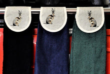 Load image into Gallery viewer, Hang ups, Kitchen towels, Hares with Black, Navy Blue or Green towel
