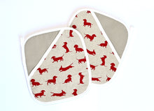 Load image into Gallery viewer, Oven Grippers, Red Dachshund (Pair)
