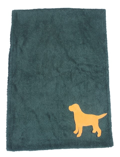 Aga/Oven/Range Towel, Yellow Labrador (motif) Black, Green or Navy Blue Towel