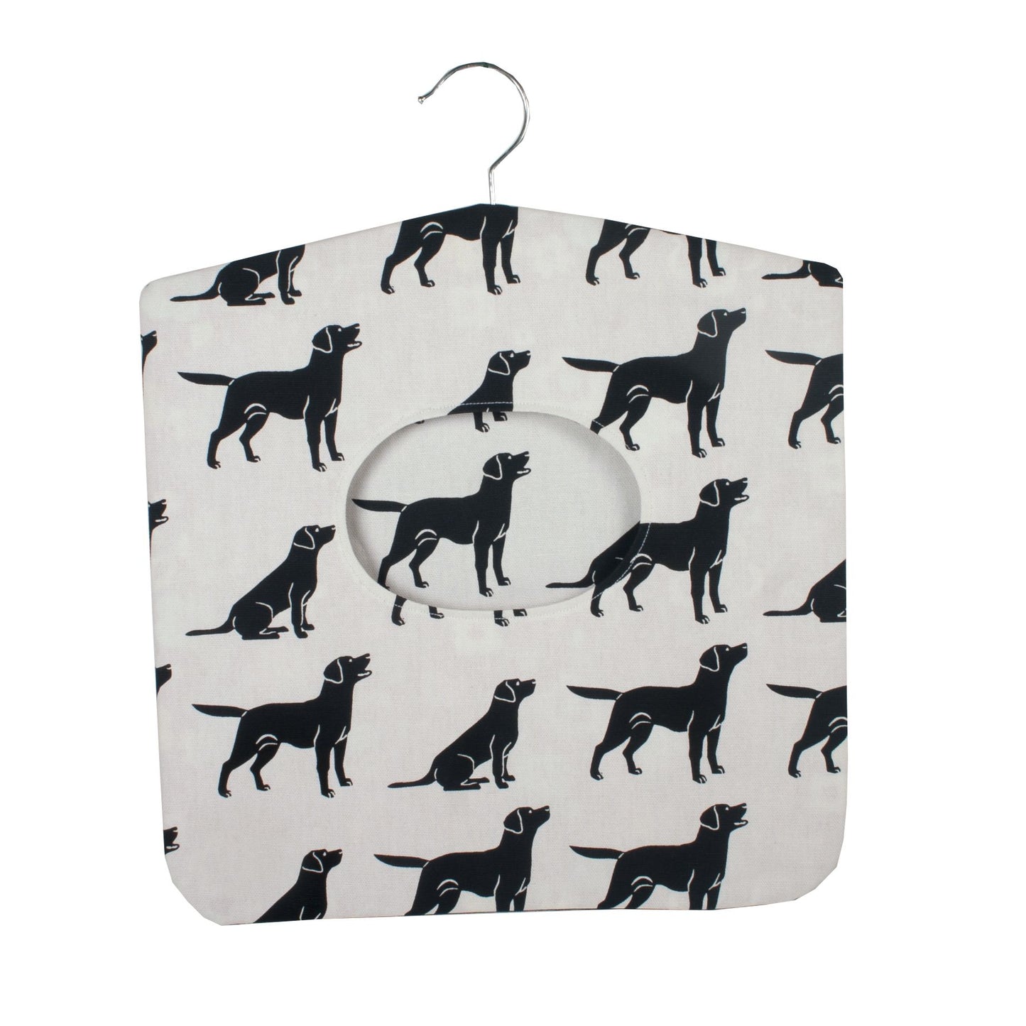 black labrador peg bag on white background