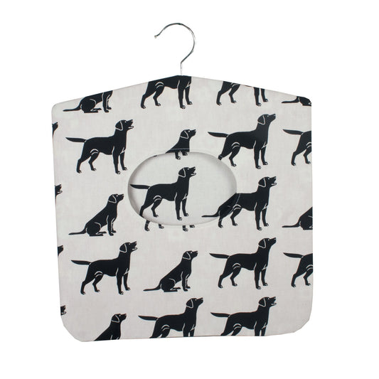 black labrador peg bag on white background