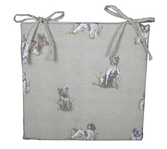 Seat Pad, Dogs on Oatmeal
